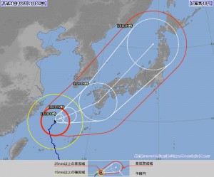 台風18号進路予想(2017.09.15 12時 JMA)