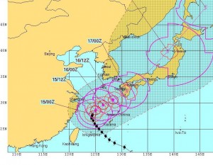 台風18号(TALIM)進路予想(2017.09.15 9時 JTWC)